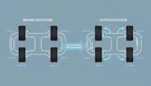 Tire Roation diagram showing why to rotate tires